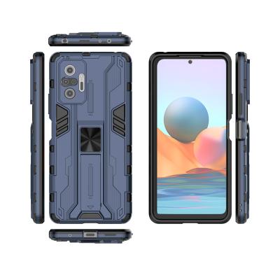 China Anti-drop Note 10 Pro Phone Case , Armor Magnetic Bracket Mobile Phone Case For Xiaomi Redmi Note 10 Pro for sale