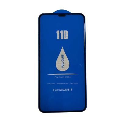 China Full Glue 11D Hardness Premium Quality Anti-scratch Tempered Glass With Dustproof 11D Tempered Glass Screen Protector For iPhone XS/11 Pro for sale