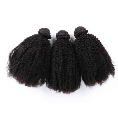 China Afro 4a 4b 4c Double Curly Afro Kinky Curly Machine Hair Double Weft Mongolian Weft Cuticle Cuticle Aligned Hair Unprocessed for sale