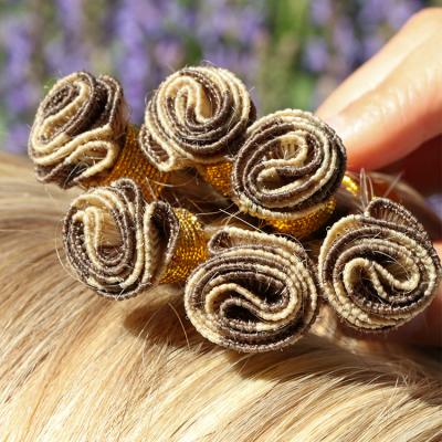 China Bone Straight High Quantity Customized Color Hand Tied Remy Virgin Cuticle Aligned Straight Hair Wholesale Weft Bundle for sale