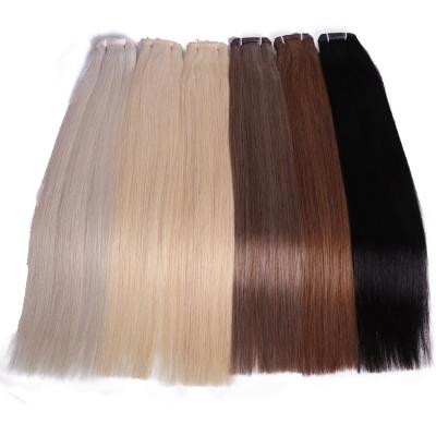 China Best Quality Remy Cuticle Aligned Women Hair , 10A Straight Flat Hair Silky Straight Hair Weft Extensions for sale