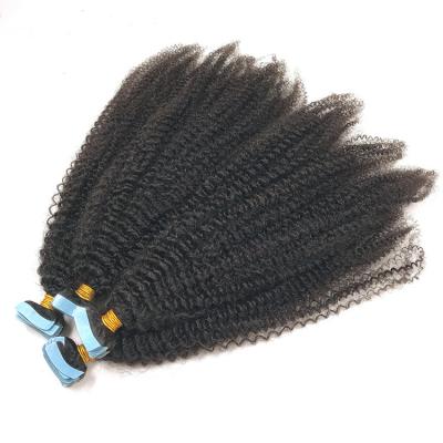 China Natural Black Brazilian Curly Curly Curly Colored Afro Curly Curly Hair Tape Invisible Curly Hair Skin Tape In Hair Extensions for sale