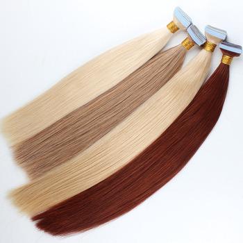 China Silky Straight Russian Remy Tape Hair Extensions Wholesale Wave Weft Tape In Hair Extensions for sale