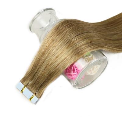 China European Good Quality Natural Straight Bone Hair Extension Injested Virgin Hair Seamless Invisible Balayage Tape In Remy Hair Extensions for sale