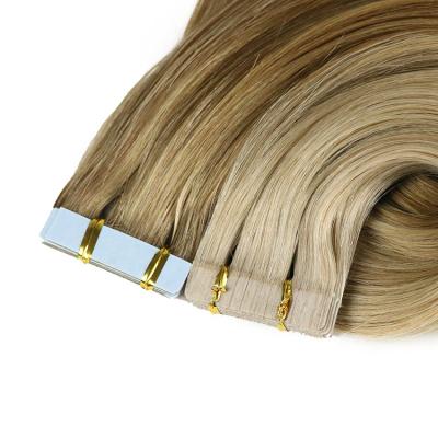 China Clean Hidden Tape In Russian Remy Human Hair Invisible Tape In Hair Extensions Injection PU Material for sale