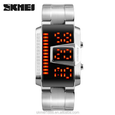 China 2017 New Arrival Fashion Led Alarm To Alloy Binary Watches For Jam Tangan Unisex skmei 1179 for sale