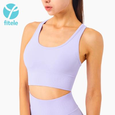 China Fitele Breathable Fitness Yoga Wear Bra Sports Stylish Brassierre Recycle Yoga Top Pump Bra for sale