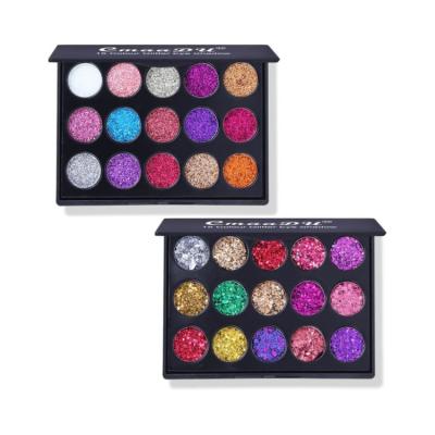 China Professional Makeup Diamond Eyeshadow Palette 15 Colors Glitter Waterproof Pigment Long Lasting Eye Makeup for sale