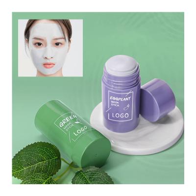 China Matcha Facial Eggplant Clay Moisturizer Oil Control Face Green Tea Stick Mud Skin Care Deep Cleansing Solid Mask for sale