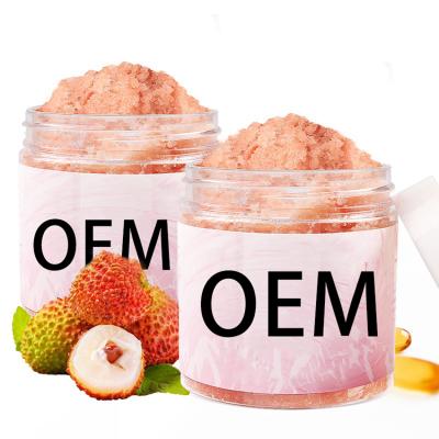 China Exfoliator Pink Himalayan Salt Body Scrub With Shea Butter Dead Sea Salt Whitening Brightening Exfoliating for sale