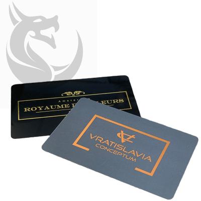 China Carbon Fiber / Customize Hot Sale Custom Plastic Laser Gold Foil Business Card Silver Bronzing Silver Name Card With Own Logo for sale