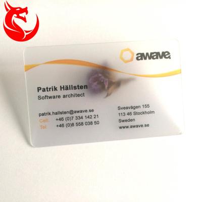 China 2020 Excellent Quality Clear PVC Business Printable Clear Cards for sale