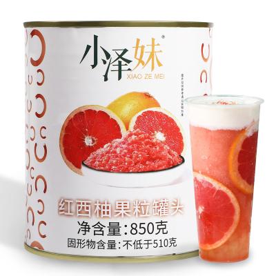 China Full Cup Canned Red Grapefruit Chinese Fresh Red Grapefruit 850g Raw Material Milk Tea Canned Red Grapefruit for sale