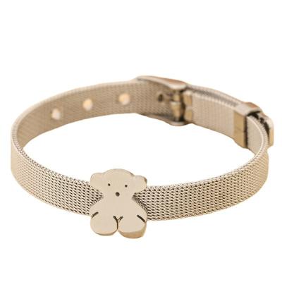 China New Fashion Comfort Fit Bear Stainless Steel Bracelet Flexible Temperament Stylish Ladies Bracelet for sale