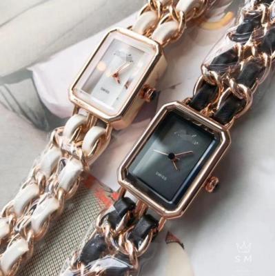 China Euramerican Style Retro Style Fashion Square Timing Women Watch Breeze Scented Chain Band Braiding Watches Wholesale for sale