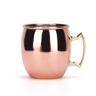 China 2019 Viable New Production Sublimation Copper Plated Stainless Steel Coffee Mug Beer Drinking Mug With Handle for sale