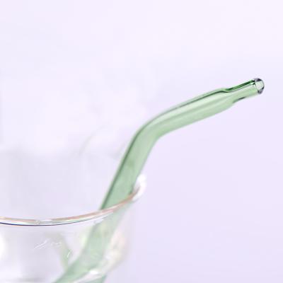 China China Health Drinking Pole Flattened Glass Pipette, Reuse Pole Flattened Glass Straw, Clear Glass Pipette Custom for sale