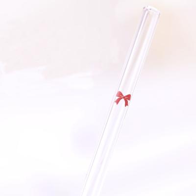 China China Health Drinking Glass Pipette , Recycle Glass Straw With Beautiful Pattern for sale