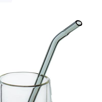 China Clear China Drinking Straw High Pyrex Glass Straw Borosilicate Glass Straw With Flat Drip Tip for sale