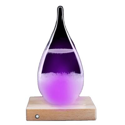 China Creative Europe Storm Glass With LED Light Weather Forecast Tear-Drop Shape Bottle for sale