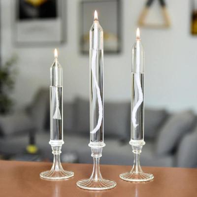 China Other factory direct kerosene lamp stripe candle shape glass kerosene lamp candle holder for sale