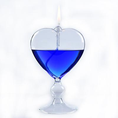 China Other Heart Glass Oil Lamp Loving Decorative Table Round Glass Ball Candle Holder With Customized Package And Logo for sale