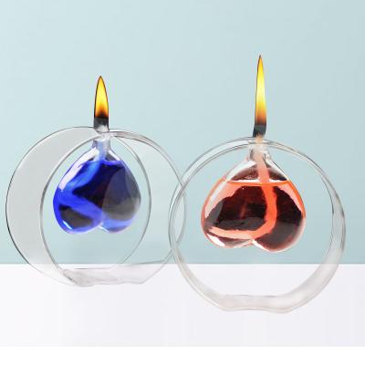 China Other Heart Glass Loving Oil Lamp Round Glass Ball Candle Holder for sale