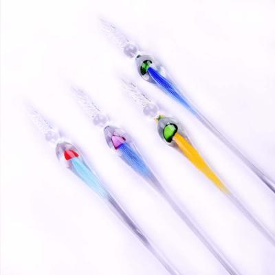 China China Factory Wholesale Starry Sky Dip Glass Calligraphy Writing Murano Dip Ink Pen Jelly Glass Pen for sale