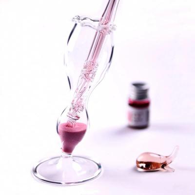 China China Customized Dip Glass Pen Flower Glass Pen Holder For Office for sale