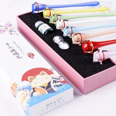 China China Dip Glass Pen Set With Gift Box for sale