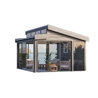 China Easily Assembled Modern White Aluminum Glass Sunroom Solarium Sunroom Winter Garden Conservatory Four Seasons Glass Bedrooms for sale