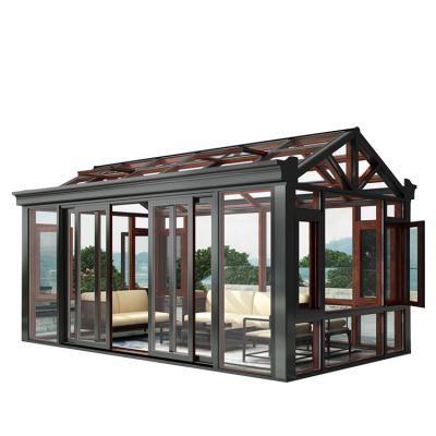 China Modern Custom Conservatory Aluminum Prefab Glass House Sunrooms for sale