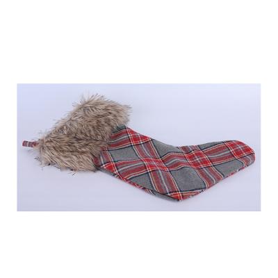 China Leisure Furnishings / Decoration Furnishings Most Popular Christmas Tree Decorations Plaid Christmas Stockings for sale