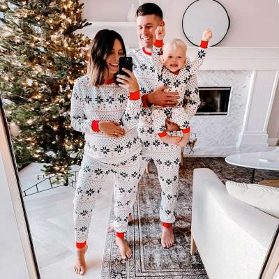 China Christmas QUICK DRY Family Pajamas Set Parent-child Print Matching Home Use Christmas Pajamas Tops Pants Merry Christmas Family Look Sleepwear for sale