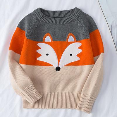 China Autumn Baby Girls Boys Crew neck anti-shrink sweaters coat kids knit sweaters tops cartoon long sleeve sweaters for sale