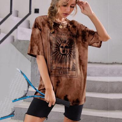 China 2022 Summer Women Anti-Wrinkle Apparel Drop Shoulder Tees Oversized Aesthetic Short Sleeve T-shirt Causal Loose T-shirt Tops Blouses for sale