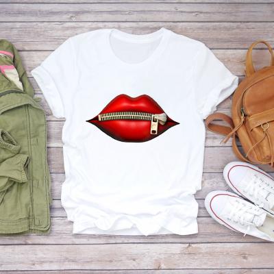 China 2022 Dreamy Top Graphic Female Tee Anti-Wrinkle Women White Feather Sleeve Short Sleeve Summer Fashion Print T-shirt Ladies T-shirt for sale