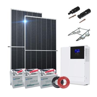 China Home Solar System 5KW 5000Watt 5000W Home Hybrid Solar System 3KW 4KW 5KW 8KW 10KW 12KW Solar Power System for sale