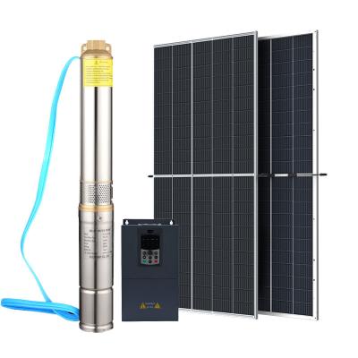 China Well used deep domestic submersible 2hp 7hp price solar power water pump system for agriculture drip farm irrigation for sale