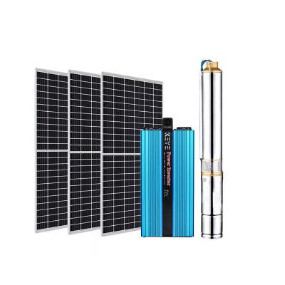 China Domestic Hybrid Deep Solar Pump 3hp DC Solar Power Water Pump Kit With Panel Water Pump Outdoor Submersible Inverter for sale