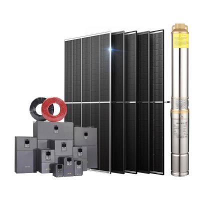 China Domestic Commercial Well AC 12v Deep DC 4hp 6hp 80 Meters 300w Head Solar Water Pump System 100 M For Agricultural for sale