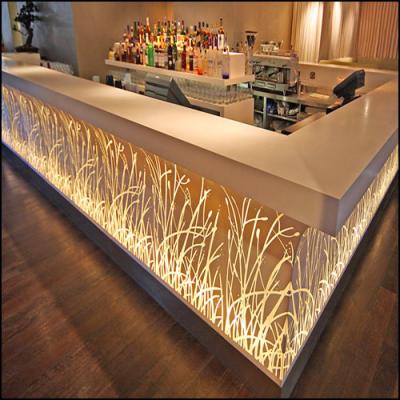 China New Modern Design Hotel Lobby Music Bar Counter Lounge Reception Lighted Yellow Bar Counters for sale