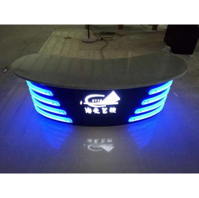 China Customized Modern Commercial Furniture Reception Counter Office Marble Reception With Led Light for sale