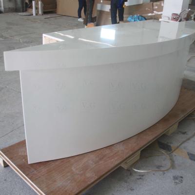 China Glossy White Renewable Regular Counter Top Reception Store Customized Solid Outdoor Reception for sale