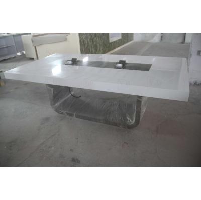 China Modern Luxury Large Solid Outdoor Stone 3m Extendable 5m 10 Person Office Conference Meeting Room Table for sale