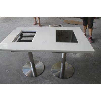 China Durable Customizable Chinese Commercial Table Stone Hot Table Restaurant Electric Suchuan Dining Pot Smokeless Hot Table for sale