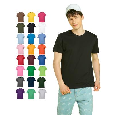 China Anti-Wrinkle 170 Grams Combed Cotton Shirts For Men's Casual High Quality White Printing Custom Simple T-shirt Printing Logo Black T-shirt for sale