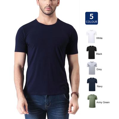 China 5% GSM 95% Fiber 5% GSM 95% Anti-Wrinkle 220 Spandex Shirt Bamboo Plain Bamboo T-Shirts Bulk Sports Fitness Gym Wear Blank Fiber T-Shirts Men bamboo for sale