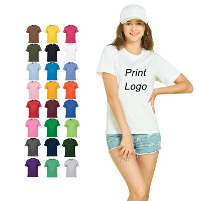 China 210 Gram Contract Siro Spun Cotton Viable T Shirts For Women Round Neck T-shirt Printing Factory Summer Women's T-shirt Wholesale for sale