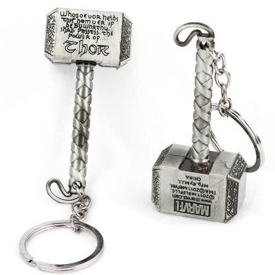 China Daily Use Goods Market Key Ring Metal Thor Hammer Zinc Alloy Key Chain for sale